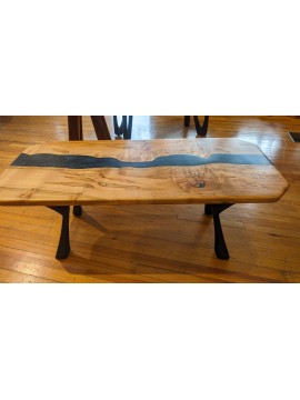 coffee table maple blue epoxy