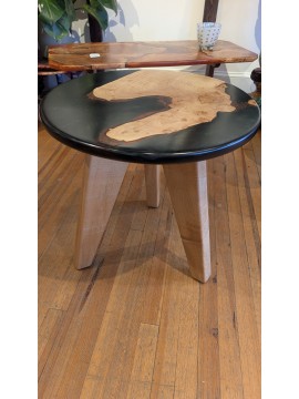 Maple side table with onyx epoxy