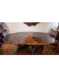 walnut burl dining table with copper epoxy 